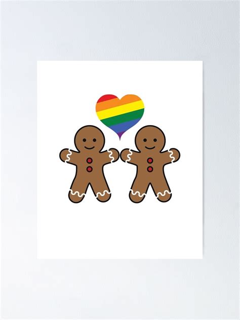 Lgbtq Gingerbread Man Or Woman For Gay Or Lesbian Couple Poster For Sale By Afun Redbubble