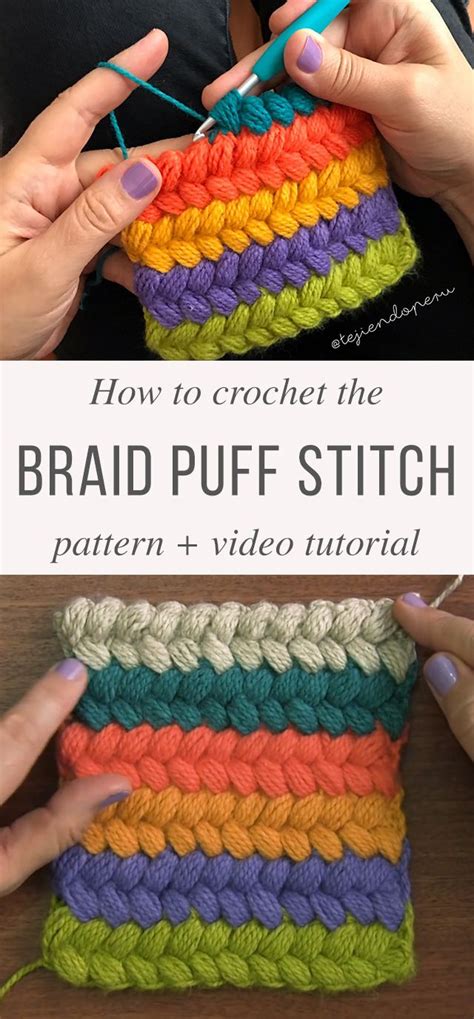 Learn The Braided Puff Stitch Crochet Pattern 2019 Yarn Ideas