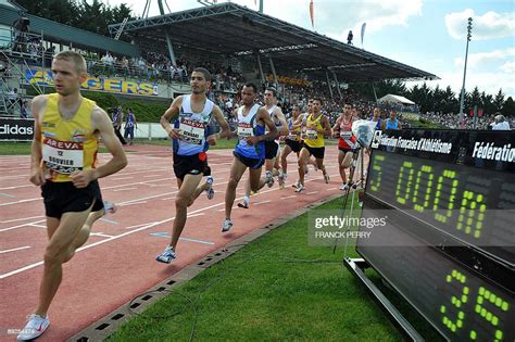 French Athletes Compete In The Mens 5000m Final During The French