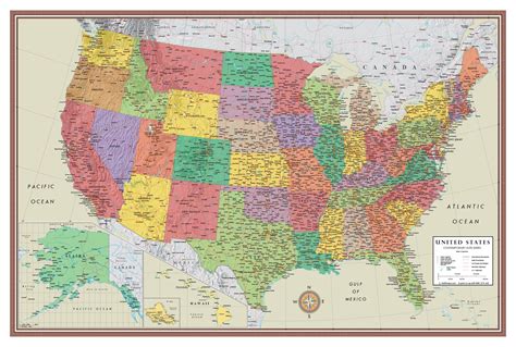 Usa Political Wall Map Contemporary Style Images And Photos Finder