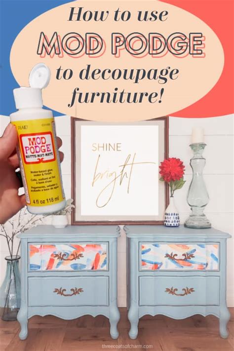 How To Decoupage Furniture With Wallpaper Easily Three Coats Of Charm