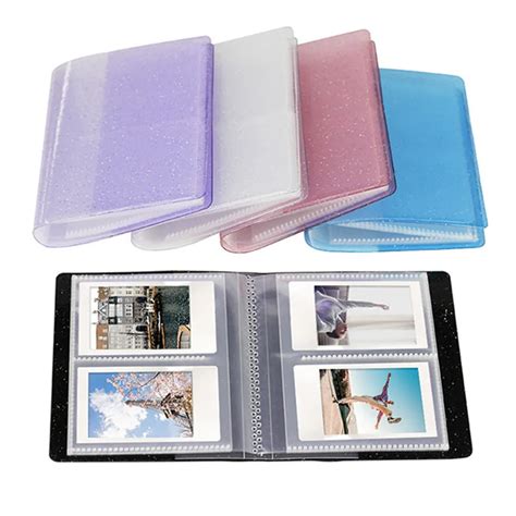 64 Capacity Cards Mini Holder Binders Albums With Bling Clear Cover For