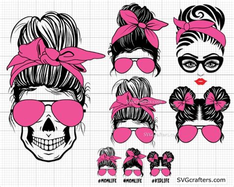 Coffee messy bun legging mom svg cut files. Bundle Messy bun svg, Messy bun with glasses svg, momlife svg