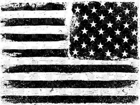 Vector American Flag Black And White At Collection Of