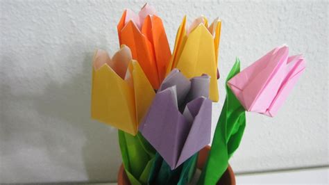 Tutorial How To Make Origami Tulip Origami Rose Flower Origami And