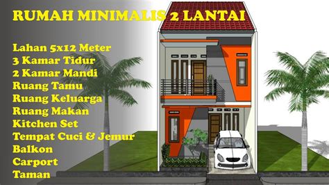 Desain ini memiliki 2 kamar tidur diataranya kanar tidur utama dan kamar tidur anak, selain itu desain rumah ukuran 6x12 1 lantai. Rumah Minimalis 2 Lantai 5x12 Meter 3 Kamar Tidur Lengkap ...