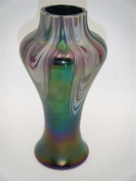 Antique Rindskopf Bohemian Iridescent Pulled Feather Flame Art Glass Vase Loetz • £144 33