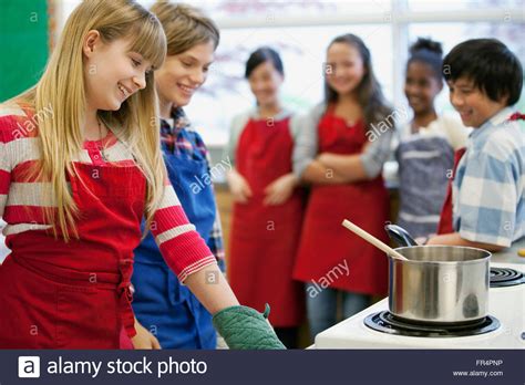 Middle School Students In Home Economics Class Stock Photo 100294594