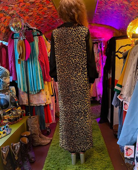 Vintage 1970's 'Le Boys' Disco Black Jumpsuit W/ Cheetah Duster Jacket