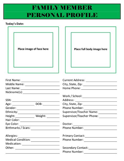 Personal Profile Template For Kids Personal Profile Ppt Examples