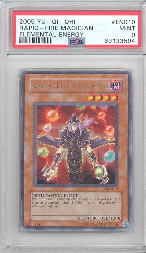 Psa 9 Yu Gi Oh Card Een En019 Rapid Fire Magician Rare Mint