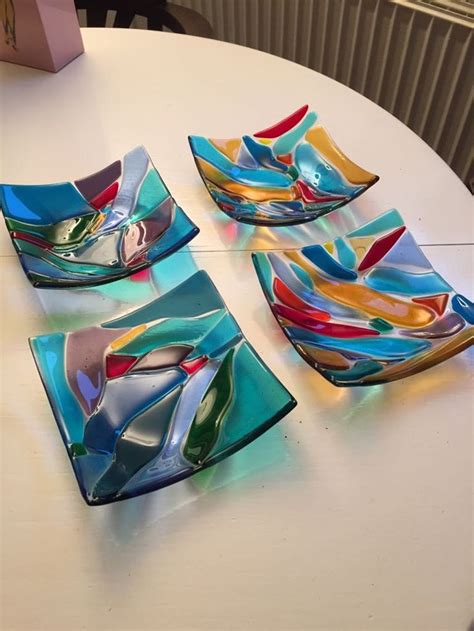 Glasfusion Schaaltjes Fused Glass Art Fused Glass Dishes Glass Fusion Ideas