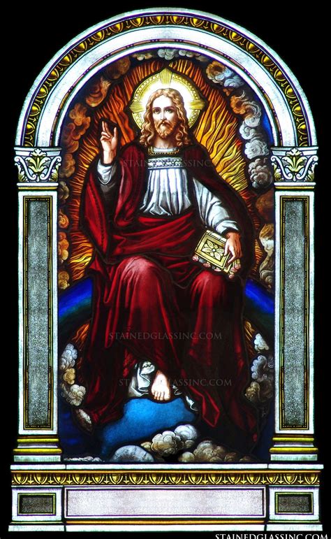 The King Religious Stained Glass Window