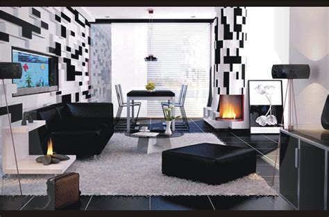 contoh interior rumah minimalis warna hitam putih  indah rumah