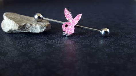 Playboy Licensed Industrial Barbell Druzy Cut To Add That Awesome Look