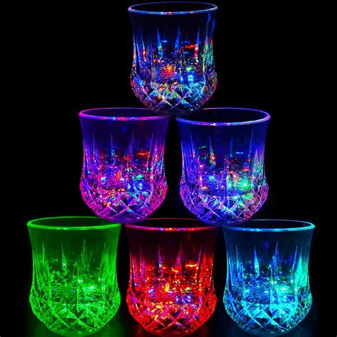 Flashing Led Pint Mug Glass Inductive Rainbow Color Cup Liquid Activated Multicolor Led Glasses