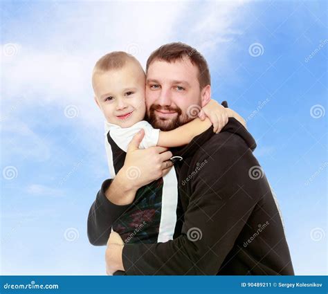Dad And Son Hug Stock Image Image Of People Love Together 90489211
