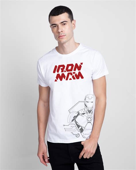 Buy Men S White Ironman Graphic Printed T Shirt AVL For Men White