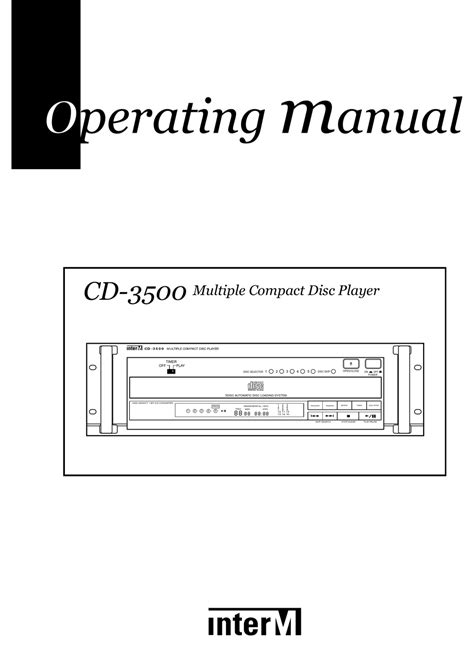 Inter M Cd 3500 Operating Manual Pdf Download Manualslib
