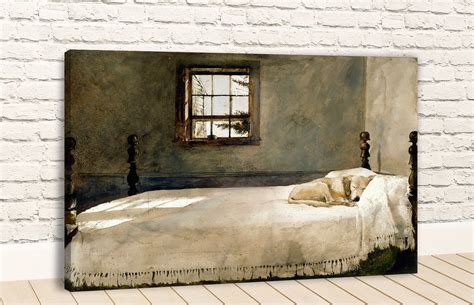 Andrew Wyeth Dog Sleeping On A Bed Canvas Wall Art Etsy