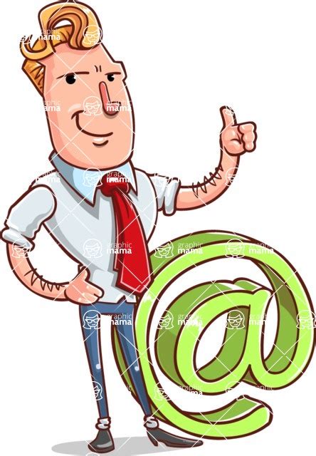 Vector Businessman Cartoon Character Design Email Graphicmama