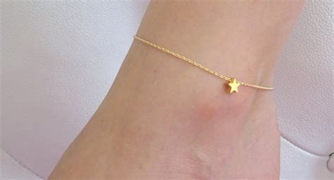 Star Anklet Tiny Celestial Charm Jewelry Adjustable Ankle Etsy