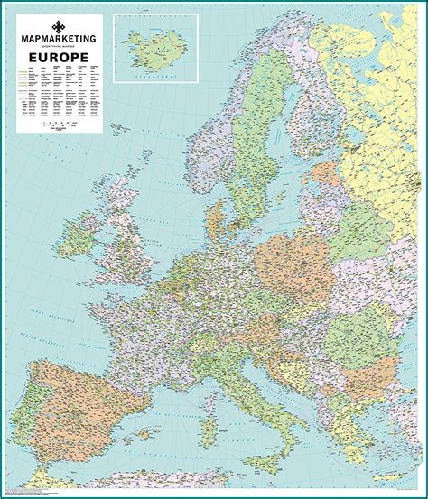 A euro 2020 wall chart to keep track of your team's progress. Laminated Wall Map Of Europe - map : Resume Examples ...