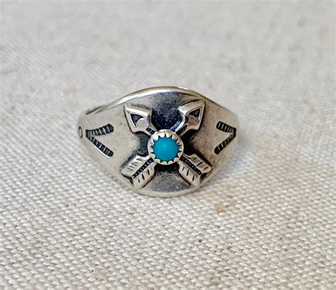 Bell Trading Turquoise Ring Band Vintage Fred Harvey Era Native