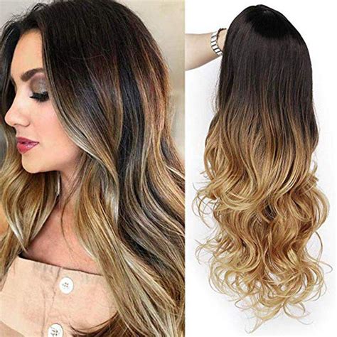 35 Off Orgshine Long Wave Black Blonde Ombre Wig Synthetic Hair Wigs