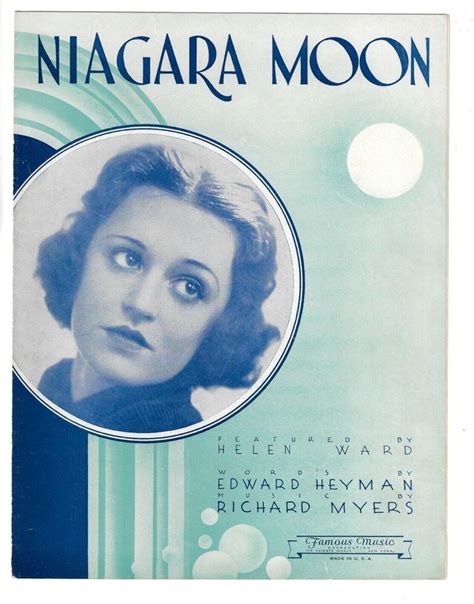 Vintage Sheet Music Niagara Moon 1933 Heyman And Myers Helen Ward Ebay