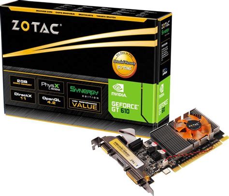 Zotac Geforce Gt 610 Synergy Edition 2gb Ddr3 64 Bit Hdmi Dvi Vga