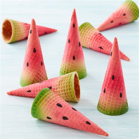 Place the bottom layer on a serving plate and spread orange sherbet evenly on top. Watermelon Ice Cream Cones | Wilton