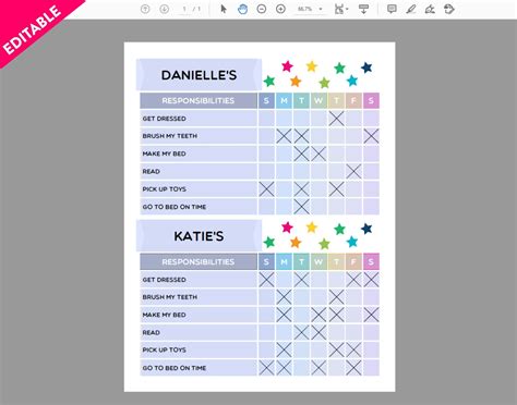 Chore Chart For Kids Chore Chart Printable Editable Chore Etsy Images