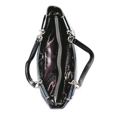 Aaliyah Tote Handbag In Black Pebble Leather Nuciano Handbags