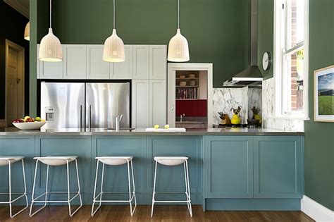 See more ideas about green kitchen cabinets, dark green kitchen, kitchen inspirations. Transitional Kitchen by Brett Mickan Interior Design ...