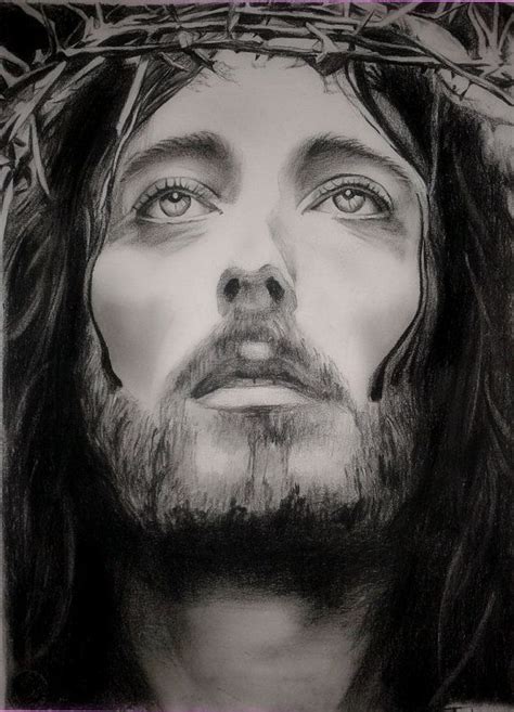 Jesus Of Nazareth Drawing Custom Jesus Christ Charcoal Portrait