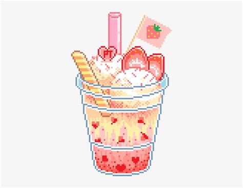 Kawaii Food Pixel Art Grid The Image Can Be Easily Used For Any Free