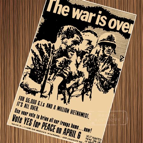 The War Is Over Peace Of Vietnam War Propaganda Retro Vintage Poster
