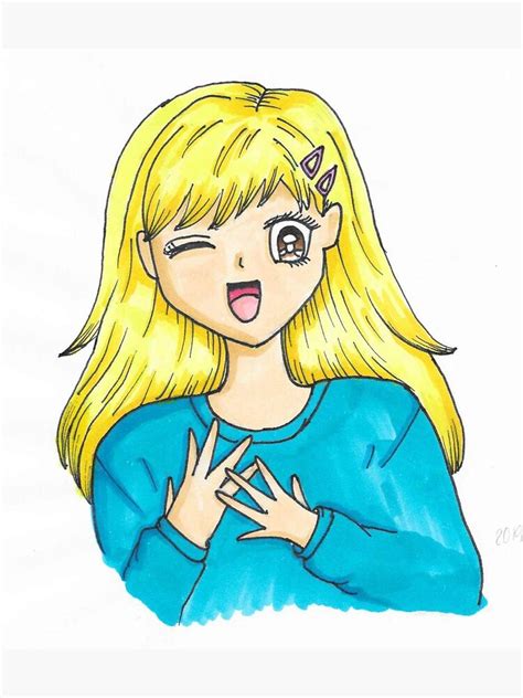 Cute Blonde Anime Girl Art Print By Angelinadevet Redbubble