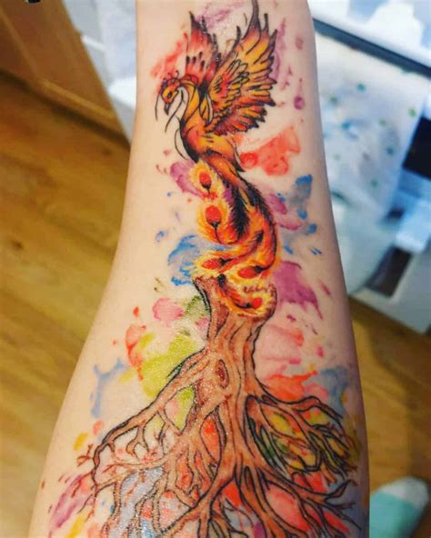 Aggregate More Than 68 Watercolor Phoenix Tattoo Latest Esthdonghoadian