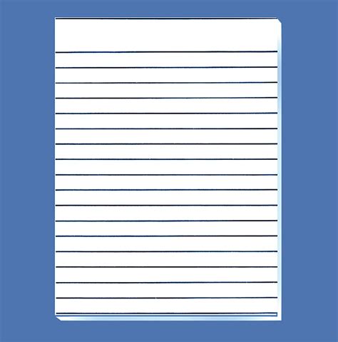 Bold Line Writing Paper 12 Spaces Double Sided