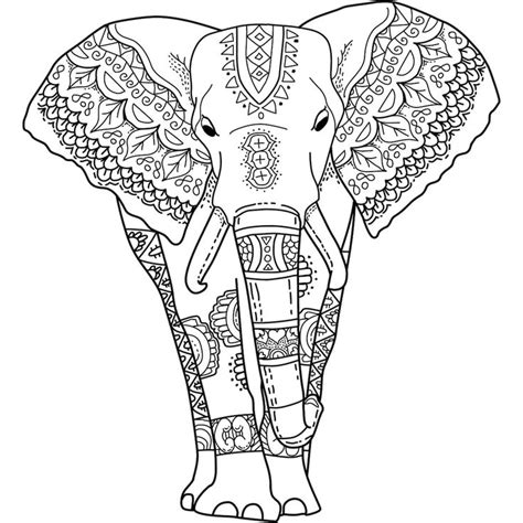 159 best Elephant Coloring Pages for Adults images on Pinterest