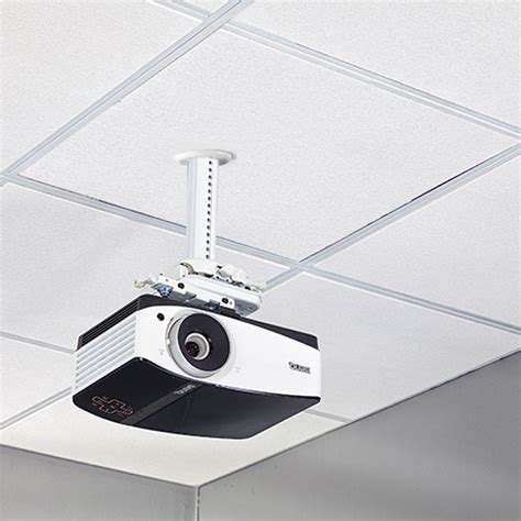 An ugly projector screen on the wall and a projector bolted to the ceiling dominating a space. Chief SYS474UW Suspended Ceiling Projector System with ...