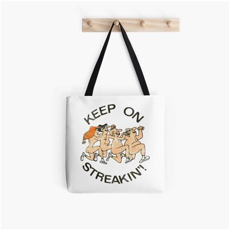 Keep On Streakin Vintage Retro Design Funny Nudist Vintage Nudists Tote Bag For Sale By