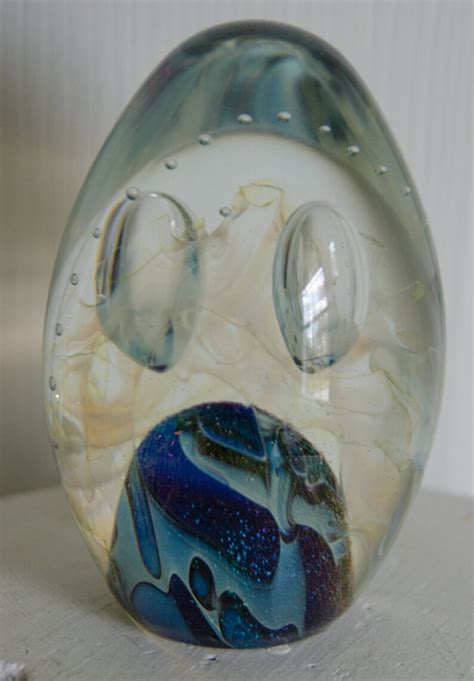 Vintage Signed Robert Eickholt Art Glass Paperweight 1987 Etsy
