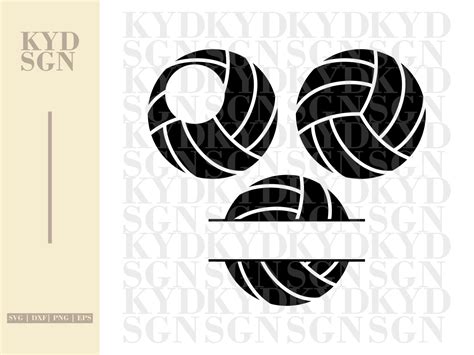 Volleyball Svg Cut File Bundle Monogram Svg Volleyball Clipart