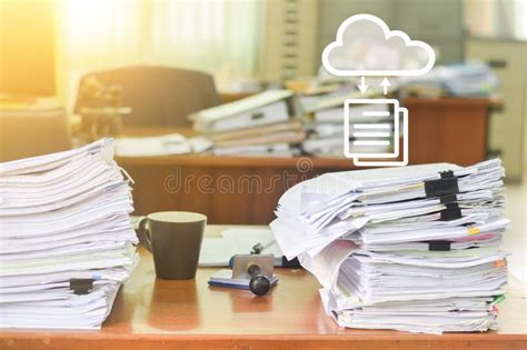 Heap Of Papers Work Stack Documents On Office Desk Stock Image Image