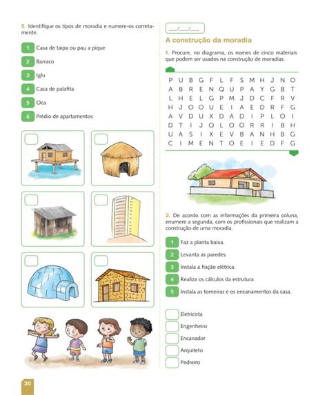 2º Ano Atividades De Geografia Moradia Construção Da Moradia E