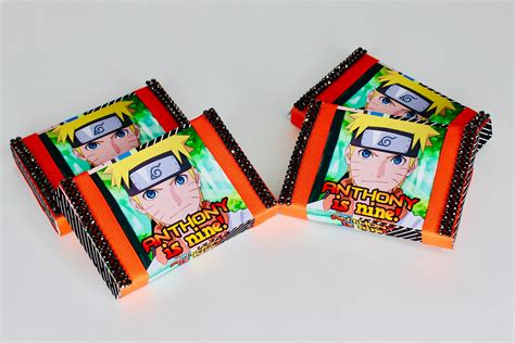 Naruto 20 Pieces Custom Favor Box Set Personalized Naruto Etsy