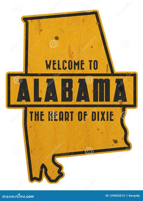 Welcome To Alabama Sign Road Street Grunge Art Stock Image Image Of